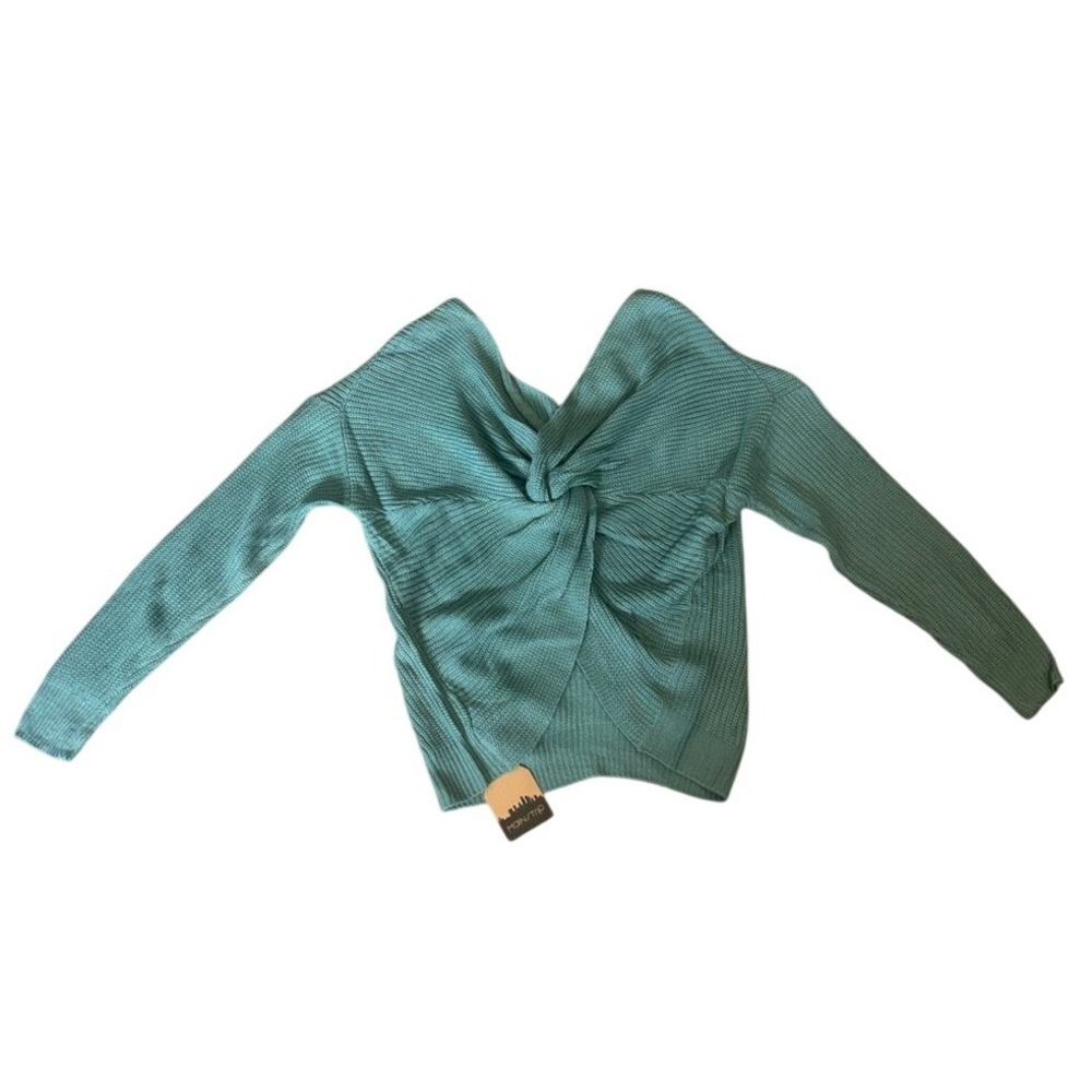Mossimo Supply Co. Twist Front Off-Shoulder Sweater in Sage Green Sz large